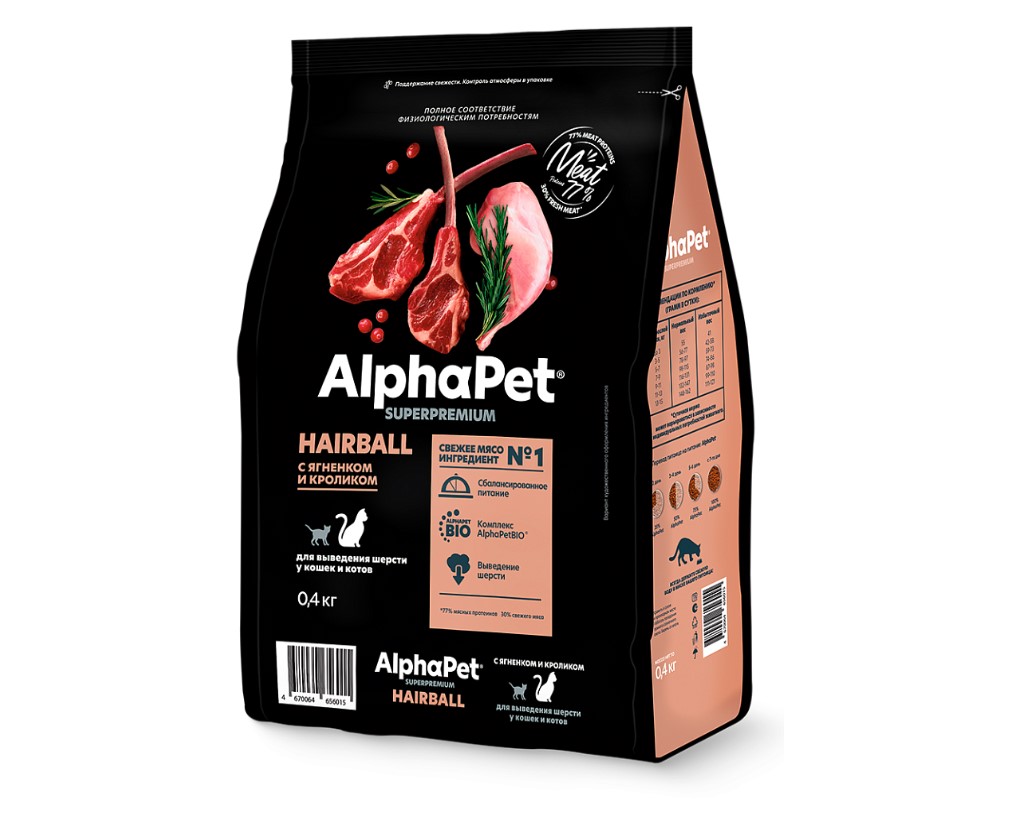 Сухой корм для кошек AlphaPet Superpremium Adult Cat (ягненок, кролик)