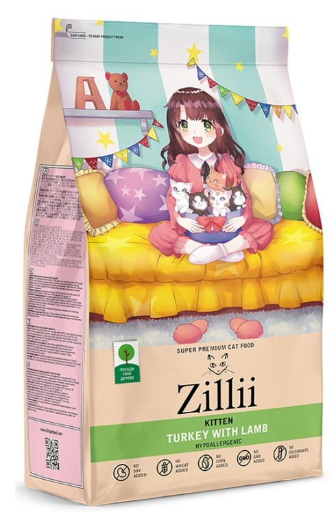 Сухой корм для котят ZILLII Kitten (индейка, ягненок)