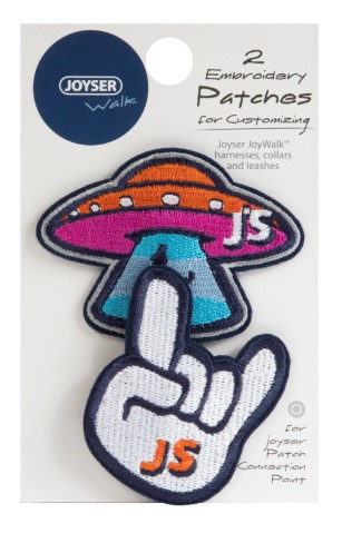 JOYSER Два шеврона для собак на кнопках Walk Patches (НЛО, рок)