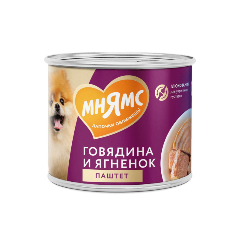 Влажный корм Мнямс Паштет из говядины и ягненка для собак всех пород «ЗДОРОВЫЕ СУСТАВЫ»