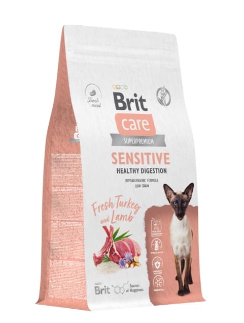 Сухой корм для кошек Brit Care Cat Sensitive Healthy Digestion (индейка, ягненок)