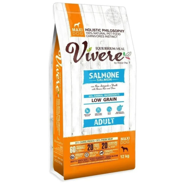 Рацион для собак крупных пород Vivere Dog Adult Maxi (лосось)