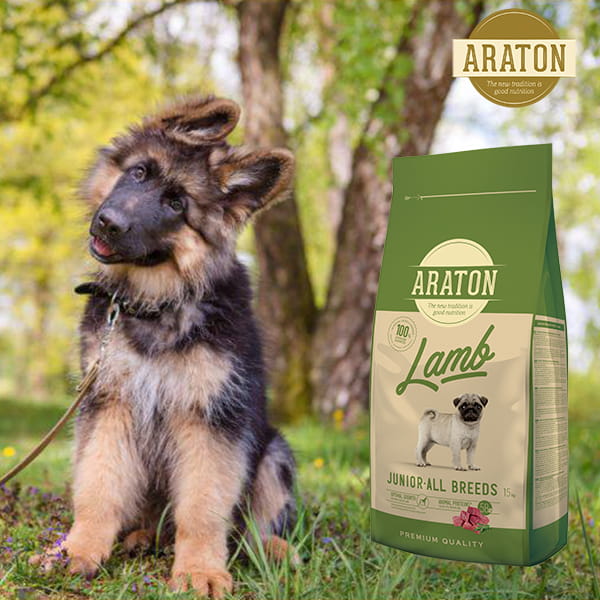 Питание для молодых собак Сухой корм для собак Araton Junior Lamb & Rice (ягненок, рис)