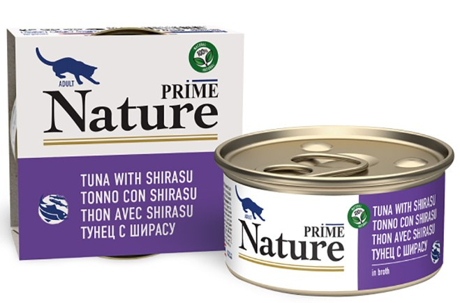 Консервы для кошек PRIME NATURE Adult Cat в бульоне (тунец, ширасу)