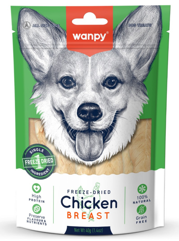 Лакомство сублимированное для собак Wanpy Dog (курица)