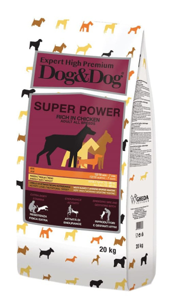 Еда для активных и рабочих собак Сухой корм для собак Dog&Dog Expert High Premium Super Power