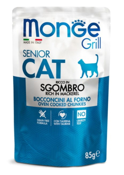 Влажный корм для кошек Monge Cat Grill Senior (скумбрия)