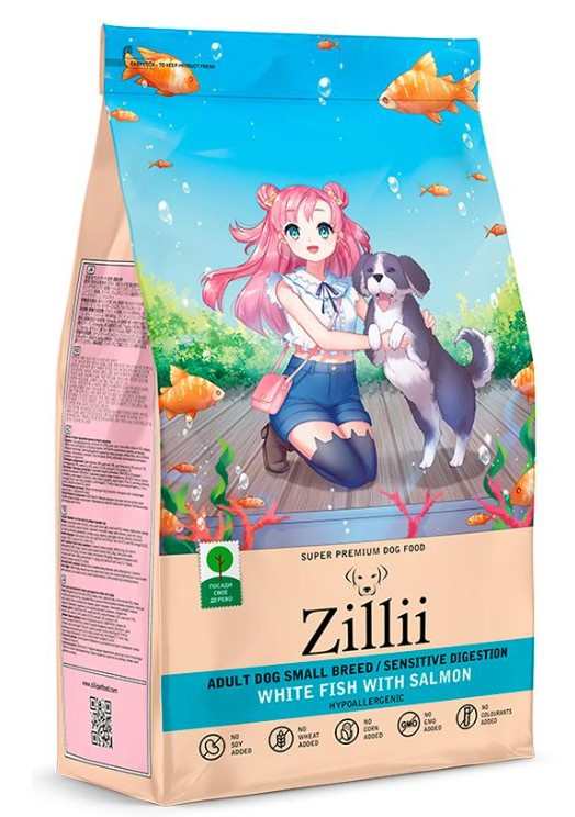 Каталог Сухой корм для собак мелких пород ZILLII Sensitive Digestion Small Adult Dog (белая рыба, лосось) для собак
