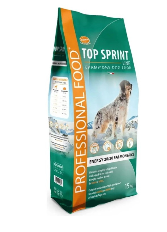 Каталог Сухой корм для собак Cennamo Top Sprint Energy Adult Dog (лосось, рис) для собак