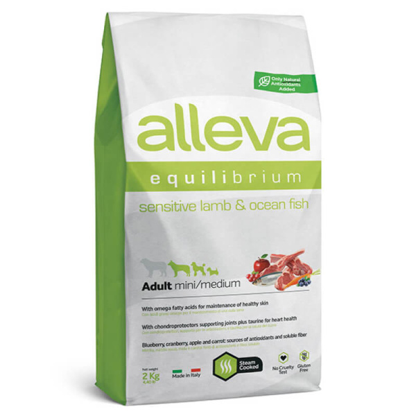 Пища для собак Alleva Equilibrium Adult Mini/Medium Sensitive Lamb & Ocean Fish