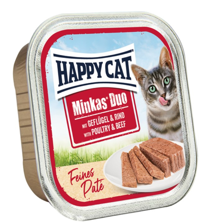 Консервы для кошек Happy Cat Minkas Duo Паштет Adult Cat (птица, говядина)