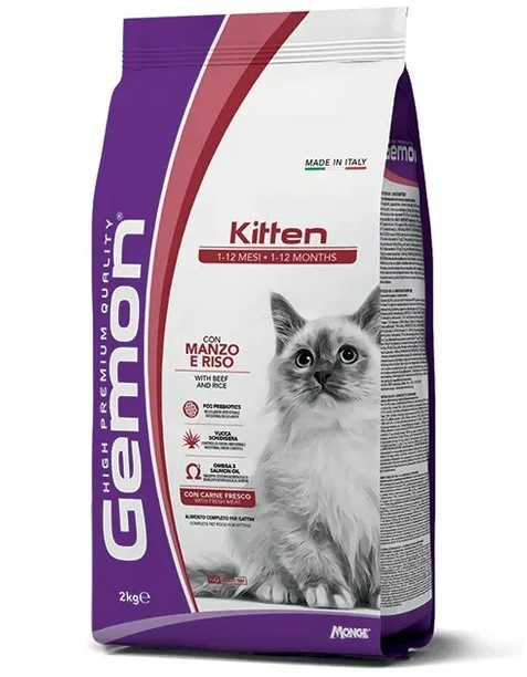 Сухой корм для котят Gemon Kitten with Beef and Rice (говядина и рис)