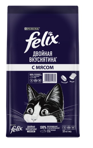 Сухой корм для кошек Felix Двойная вкуснятина (мясо)