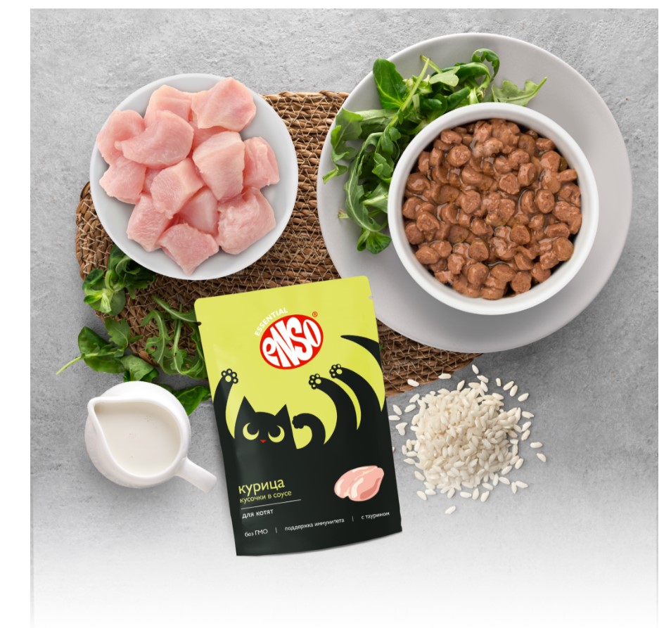 Влажный корм для котят Enso Kitten в соусе (курица)
