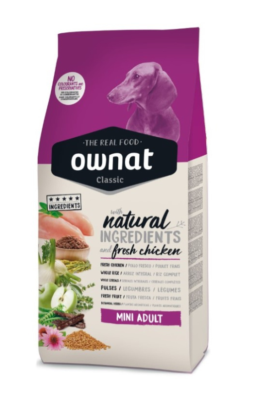 Каталог Сухой корм для собак OWNAT Classic Mini Adult (курица) для собак