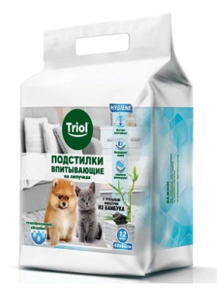 Подстилки для собак с угольным фильтром на липучках TRIOL