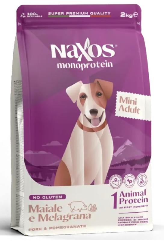 Каталог Сухой корм для собак мелких пород Adragna Naxos Adult Mini (свинина, гранат) для собак
