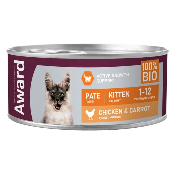 Рацион для котят Award Kitten Паштет (говядина со шпинатом)