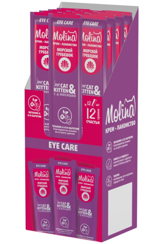 Molina Функциональное крем-лакомство для котят и взрослых кошек Eye сare (морской гребешок)