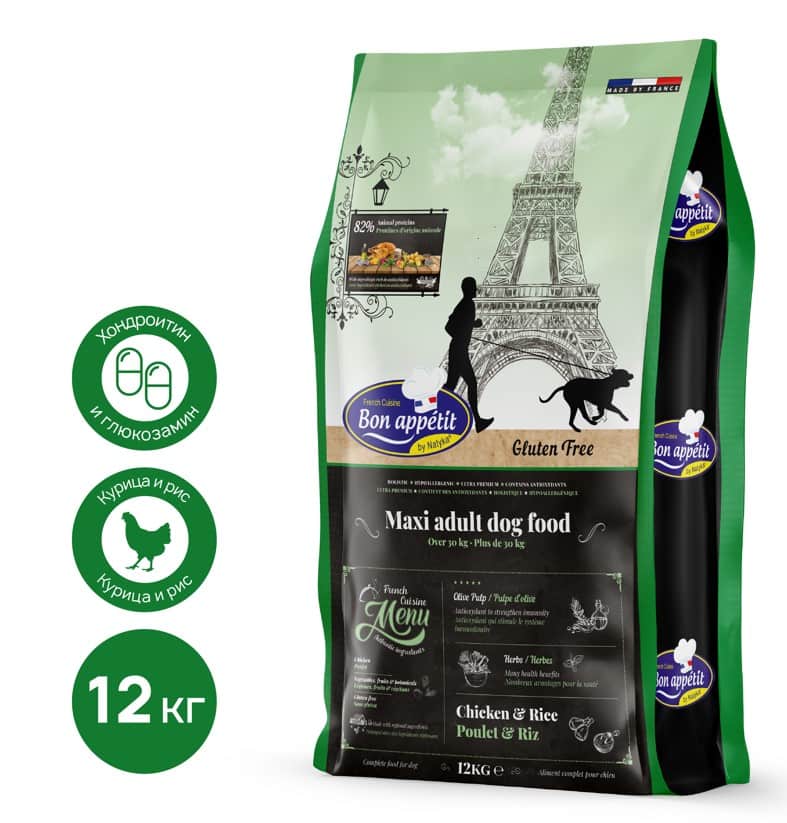 Каталог Сухой корм для собак крупных пород Bon Appetit DOG Adult Maxi (курица, рис) для собак