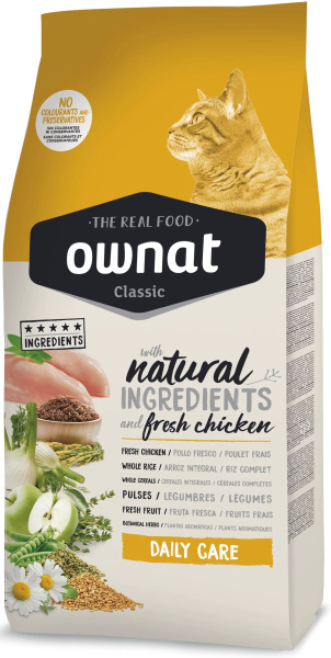 Сухой корм для кошек OWNAT Classic Daily Care Adult Cat (курица)