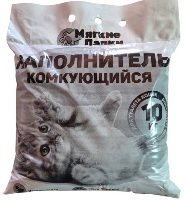 Наполнитель бентонитовый комкующийся Мягкие Лапки Premium 