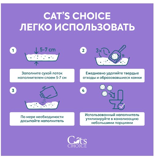 Наполнитель растительный комкующийся тофу Cat's choice (лаванда)