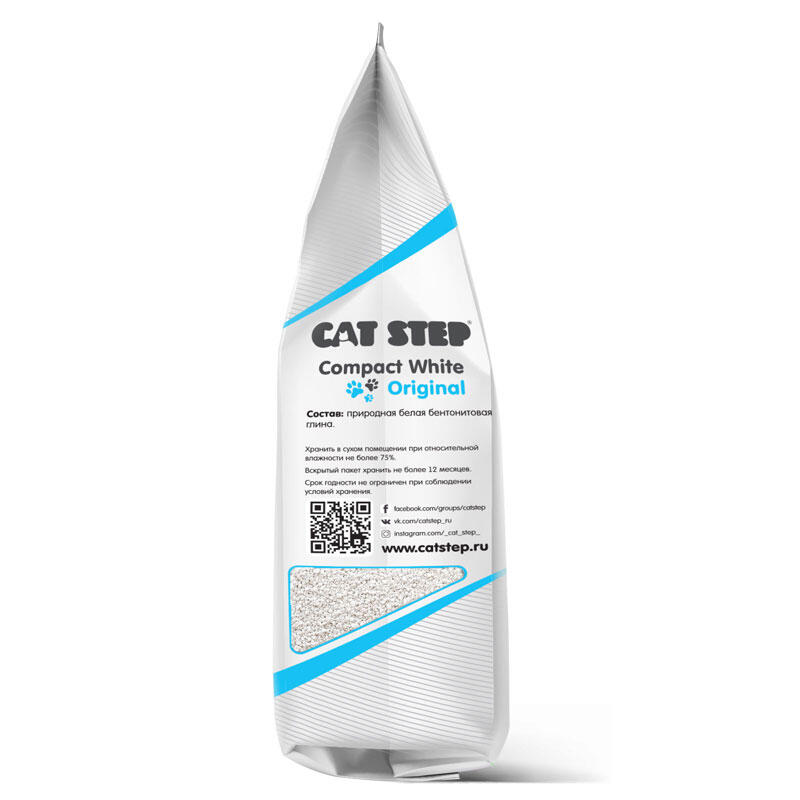 Наполнитель бентонитовый белый CAT STEP Compact White Original