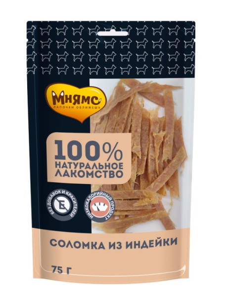 Лакомство Мнямс для собак Соломка из индейки