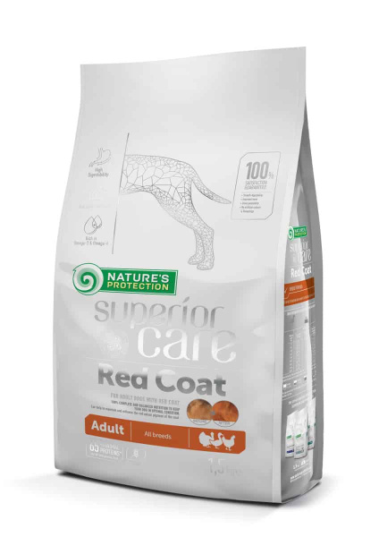Пища для собак с рыжей шерстью Сухой корм для собак Nature's Protection RED COAT POUTRY ADULT ALL BREEDS