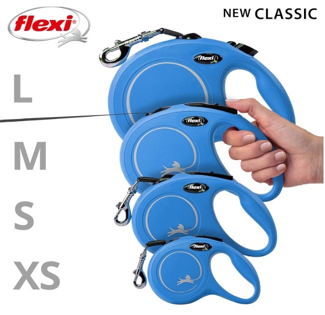 Поводок-рулетка Flexi NEW CLASSIC синий (лента)