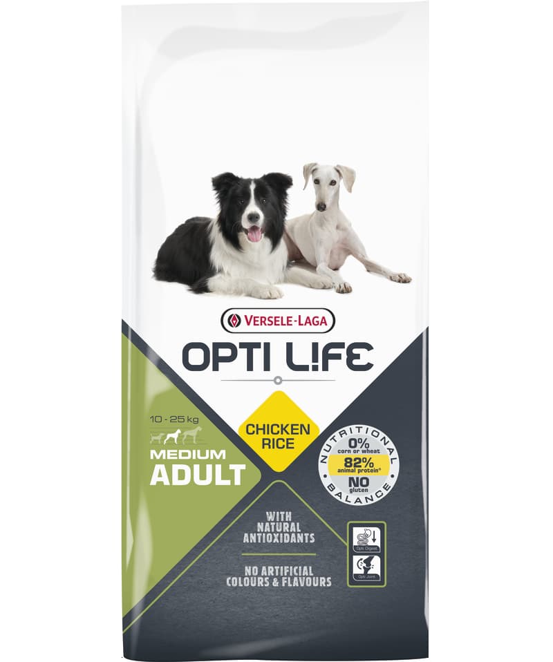 Каталог Сухой корм для собак Opti Life Adult Medium (курица, рис) для собак