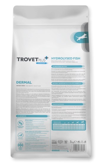 Каталог Сухой корм для собак Trovet Plus Dermal Hydrolised Vet Diet Adult (рыба) для собак