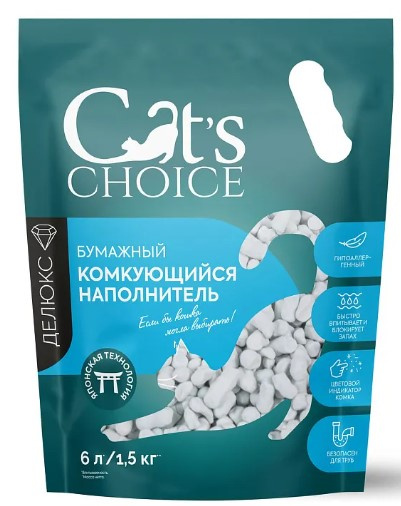 Наполнитель бумажный комкующийся Cat's choice с цветовым индикатором комка