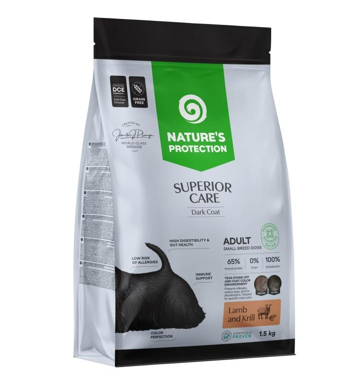 Сухой корм для собак мелких пород Nature's Protection SC Dark Coat Grain Free Lamb (ягненок)
