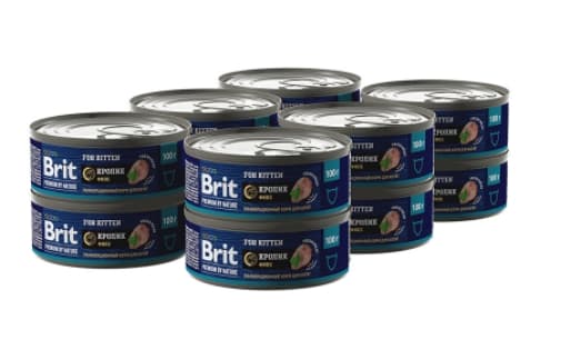 Консервы для котят Brit Premium by Nature (кролик)