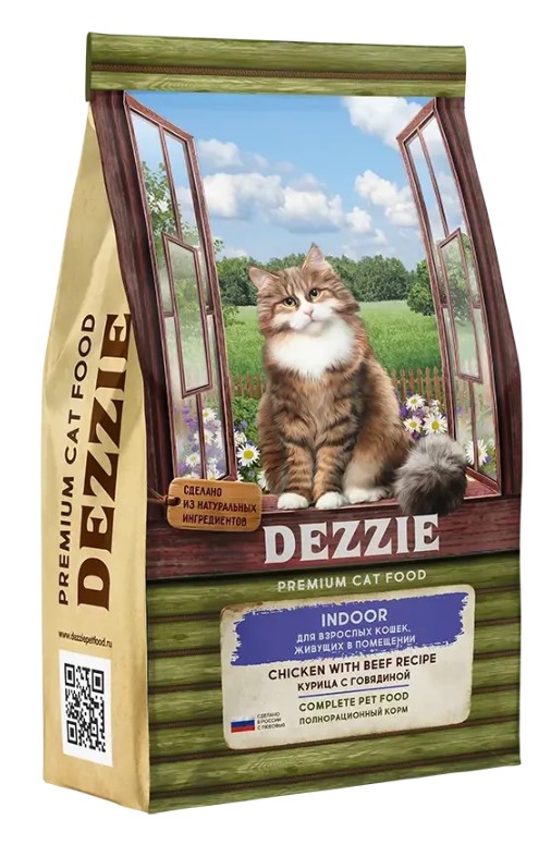 Сухой корм для кошек DEZZIE  Indoor Adult Cat (курица, говядина)