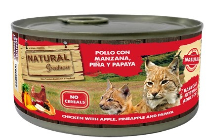 Консервы для кошек Natural Greatness Kitten & Adult (курица, яблоко, ананас, папайя)