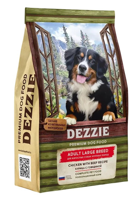 Каталог Сухой корм для собак крупных пород DEZZIE Large Adult Dog (курица, говядина) для собак