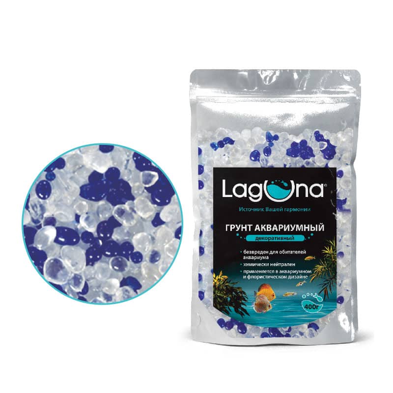 Грунт для аквариума акриловый Laguna AQUA белый/синий