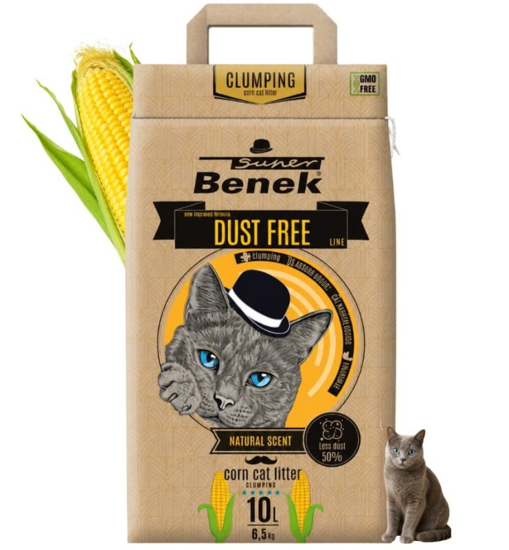 Кукурузный наполнитель Super Benek Corn Cat Натуральный "Без пыли"