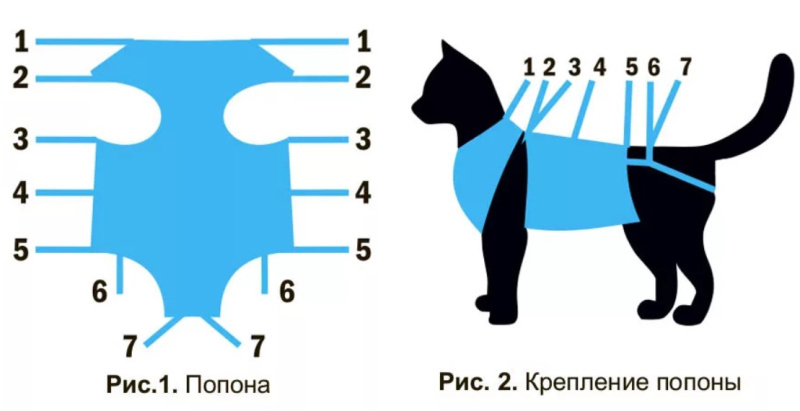 Послеоперационная попона для кошек для кошек