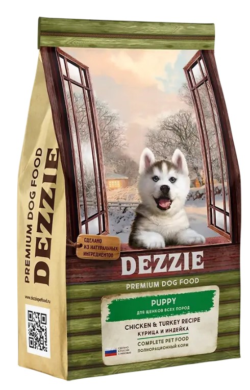Каталог Сухой корм для щенков DEZZIE Puppy (курица, индейка) для собак