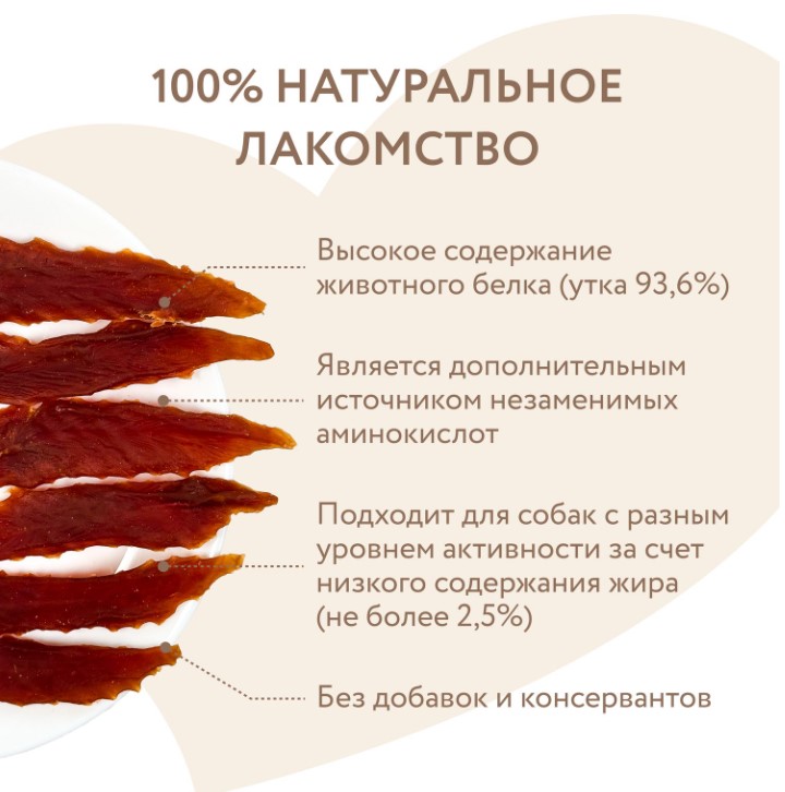 Лакомство Мнямс для собак утиные грудки в банке