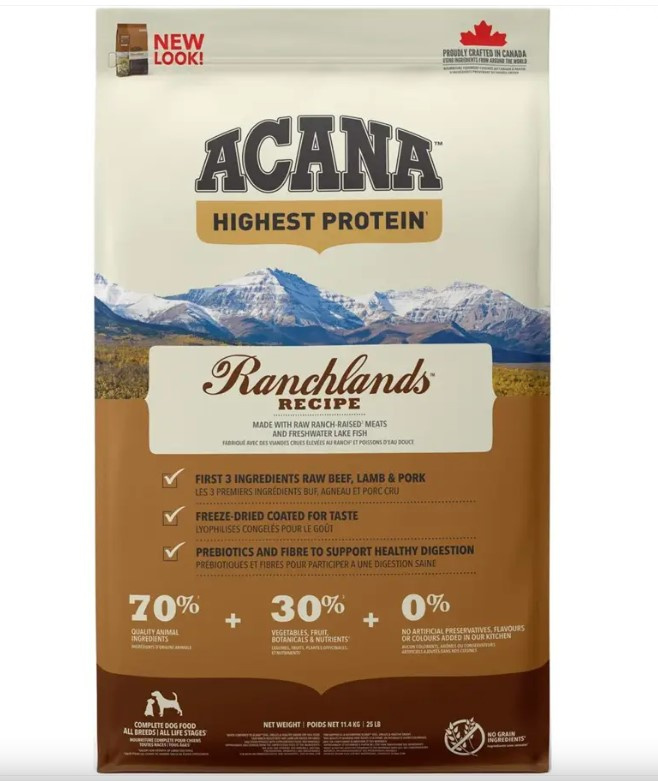 Сухой корм для собак ACANA Dog Ranchlands (Ягнёнок, говядина)