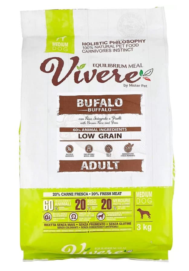 Еда для собак Vivere Dog Adult Medium (буйвол)