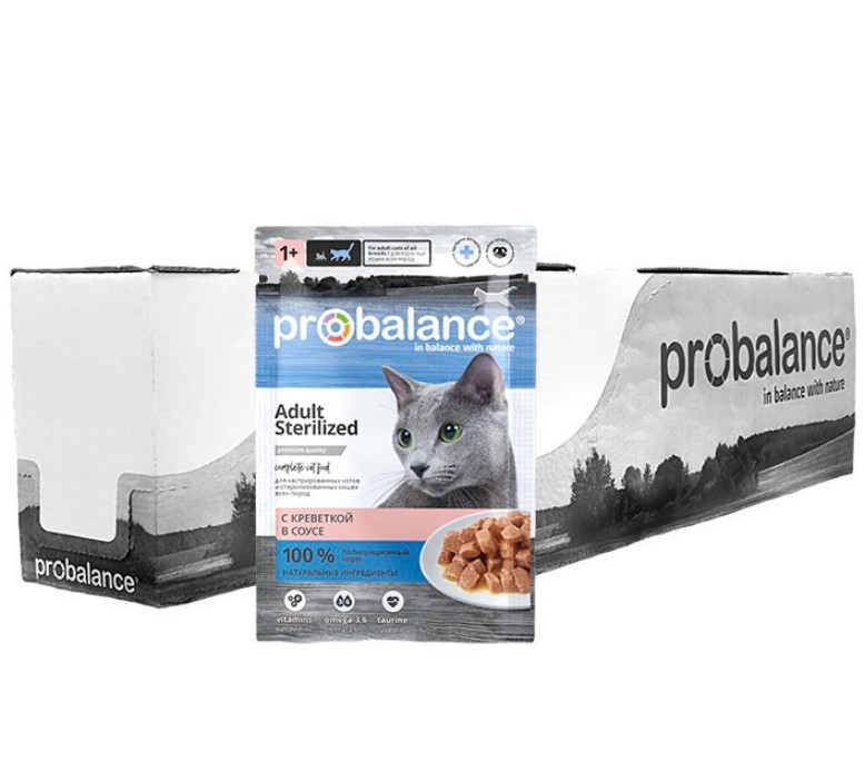 Влажный корм для стерилизованных кошек ProBalance Sterilized Cat (креветка)