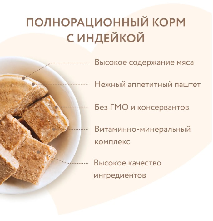 Влажный корм Мнямс Паштет из индейки для собак всех пород «КОМФОРТНОЕ ПИЩЕВАРЕНИЕ»