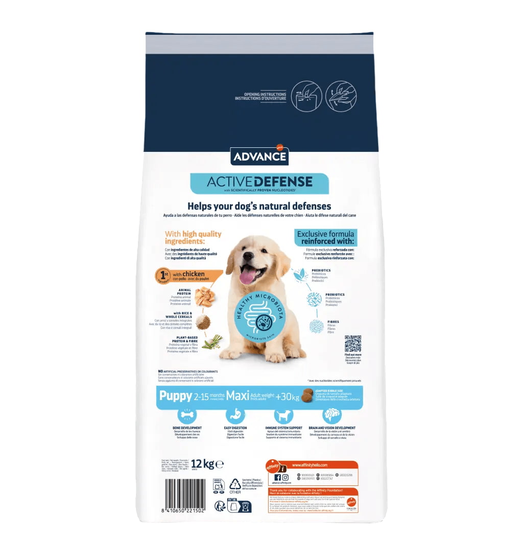 Еда для щенков крупных пород Сухой корм для щенков крупных пород Advance Dog Puppy Maxi (курица)