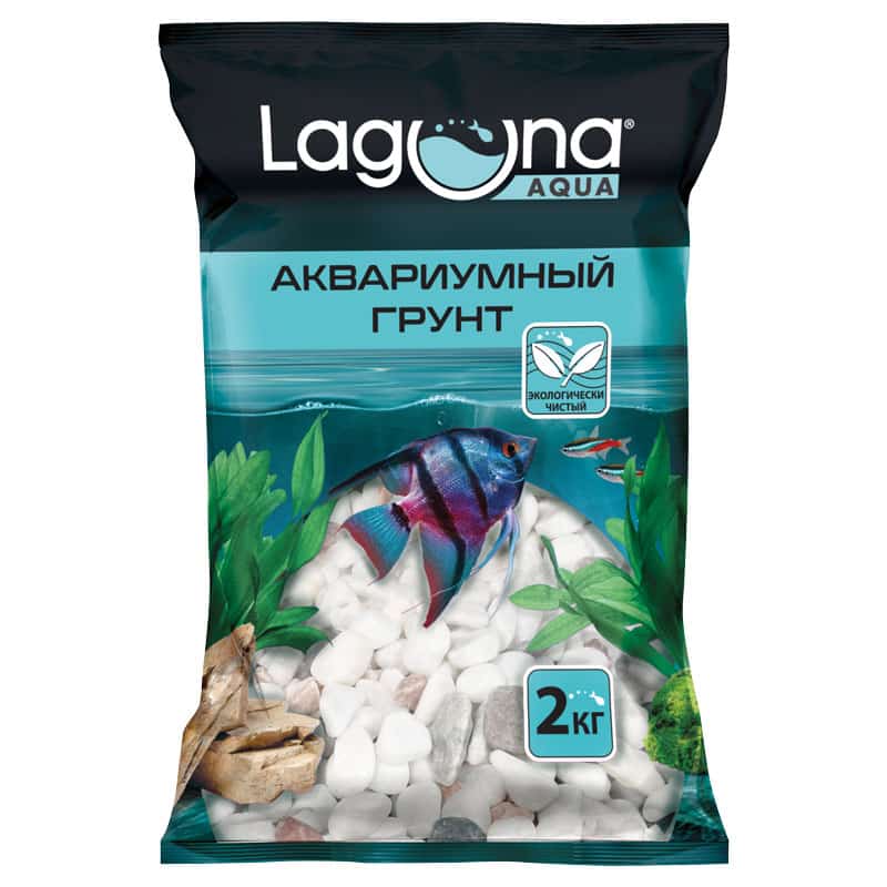 Грунт для аквариума бело-розовый меланж Laguna AQUA 4-6 мм